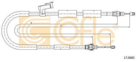 Трос ручника, левый COFLE 17.0685
