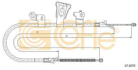 Трос ручника, левый COFLE 17.1072