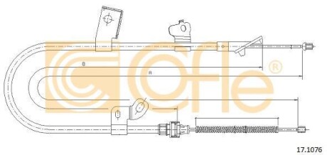 Трос ручника, левый COFLE 17.1076