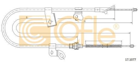 Трос ручника, правый COFLE 17.1077