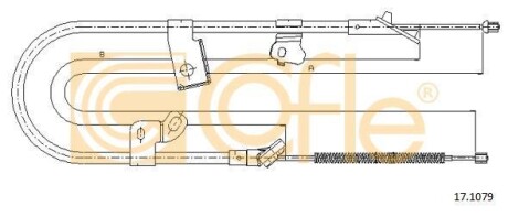 Трос ручника, правый COFLE 17.1079