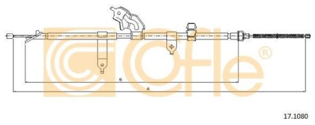 Трос ручника, левый COFLE 17.1080