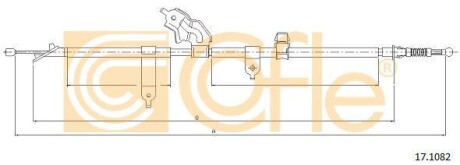 Трос ручника, левый COFLE 17.1082