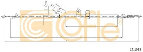 Трос ручника, правый COFLE 17.1083