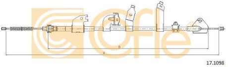 Трос ручника, левый COFLE 17.1098
