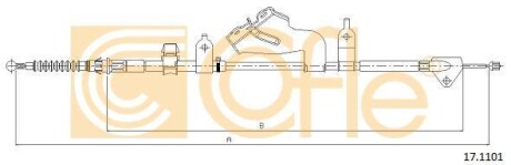 Трос ручника, правый COFLE 17.1101
