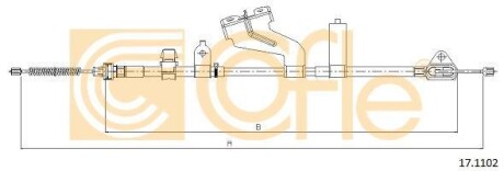 Трос ручника, левый COFLE 17.1102