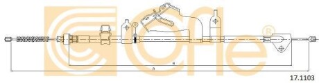 Трос ручника, правый COFLE 17.1103