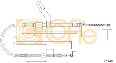 Трос ручника, правый COFLE 17.1288