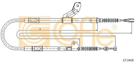 Трос ручника, левый COFLE 17.1418