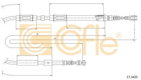 Трос ручника, правый COFLE 17.1425
