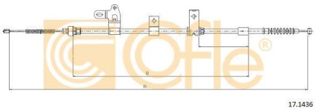 Трос ручника, левый COFLE 17.1436