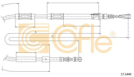 Трос ручника, левый COFLE 17.1440