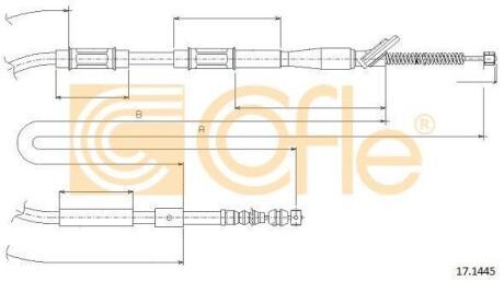 Трос ручника, левый COFLE 17.1445