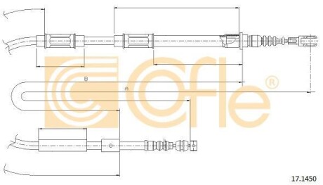 Трос ручника, правый COFLE 17.1450