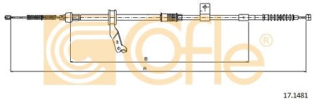 Трос ручника, правый COFLE 17.1481