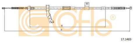 Трос ручника, правый COFLE 17.1483