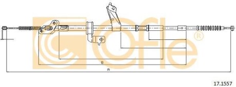 Трос ручника, правый COFLE 17.1557