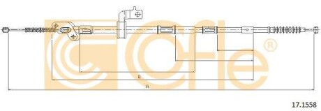 Трос ручника, левый COFLE 17.1558