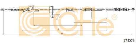 Трос ручника, правый COFLE 17.1559