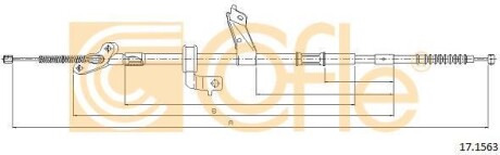 Трос ручника, правый COFLE 17.1563