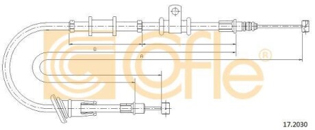 Трос ручника, левый COFLE 17.2030