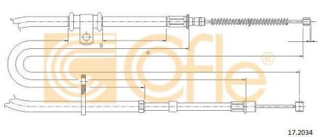 Трос ручника, левый COFLE 17.2034