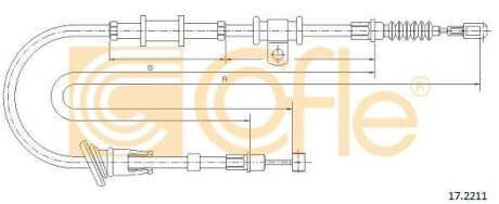 Трос ручника, левый COFLE 17.2211