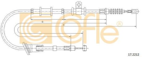 Трос ручника, правый COFLE 17.2212