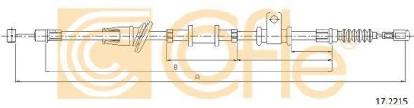 Трос ручника, левый COFLE 17.2215