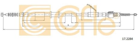 Трос ручника, левый COFLE 17.2284
