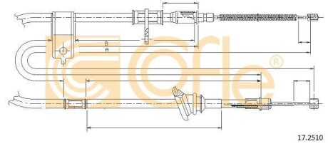 Трос ручника, правый COFLE 17.2510