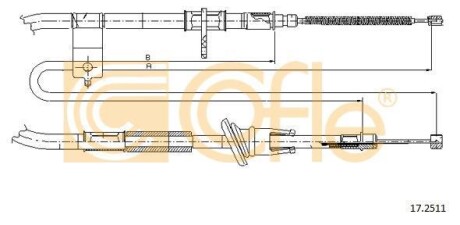 Трос ручника, левый COFLE 17.2511