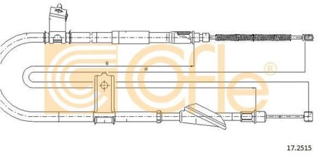 Трос ручника, левый COFLE 17.2515