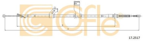 Трос ручника, правый COFLE 17.2517