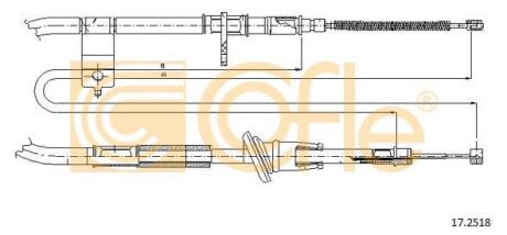 Трос ручника, левый COFLE 17.2518