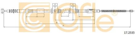 Трос ручника, левый COFLE 17.2535