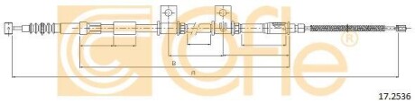 Трос ручника, правый COFLE 17.2536
