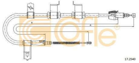 Трос ручника, левый COFLE 17.2540