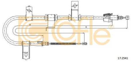 Трос ручника, правый COFLE 17.2541