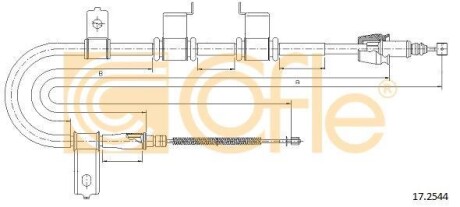 Трос ручника, левый COFLE 17.2544
