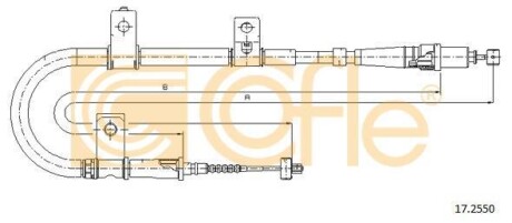 Трос ручника, левый COFLE 17.2550