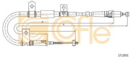 Трос ручника, правый COFLE 17.2551