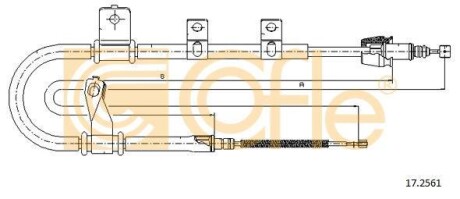 Трос ручника, правый COFLE 17.2561