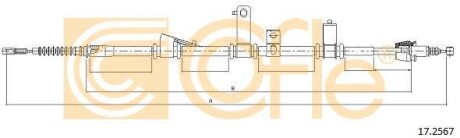 Трос ручника, левый COFLE 17.2567