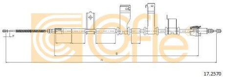Трос ручника, левый COFLE 17.2570