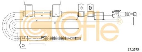 Трос ручника, левый COFLE 17.2575