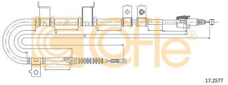 Трос ручника, левый COFLE 17.2577