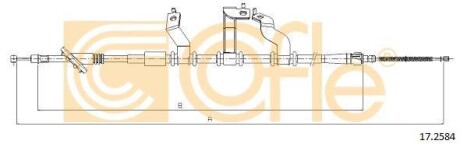Трос ручника, правый COFLE 17.2584