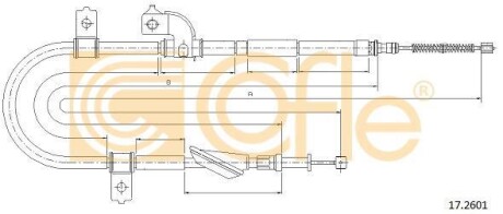 Трос ручника, левый COFLE 17.2601